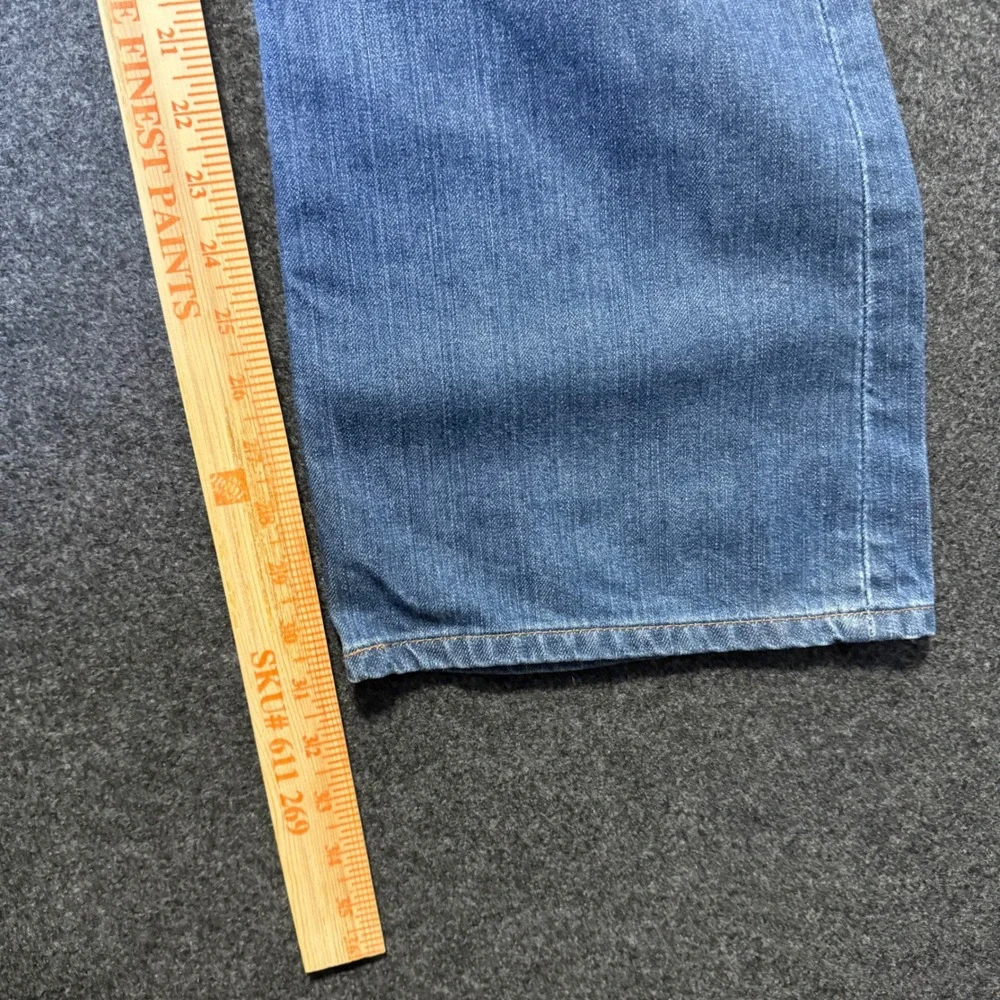 Y2K Banana Republic Jeans Mens 35x32 Blue Boot Cut 078 Faded Whiskered VTG Denim